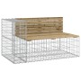 Gartenbank mit Gabionen aus imprägniertem Kiefernholz 244x71x65,5 cm von vidaXL, Gartenbänke - Ref: Foro24-3196241, Preis: 28...