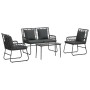 Conjunto de Muebles de Jardín con cojín 4 pcs Negro y Antracita