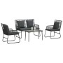Conjunto de Muebles de Jardín con cojín 4 pcs Negro y Antracita