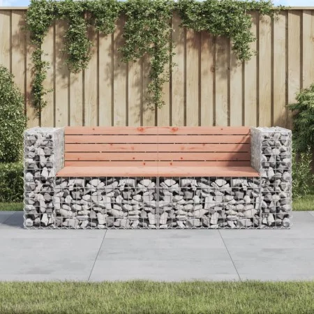 Banco jardín diseño gaviones madera abeto Douglas 184x71x65,5cm by vidaXL, garden benches - Ref: Foro24-3196237, Price: 213,9...