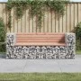 Banco jardín diseño gaviones madera abeto Douglas 184x71x65,5cm by vidaXL, garden benches - Ref: Foro24-3196237, Price: 213,9...