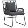 Conjunto de Muebles de Jardín con cojín 4 pcs Negro y Antracita