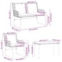 Conjunto de Muebles de Jardín con cojín 4 pcs Negro y Antracita