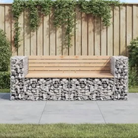 Gabionen-Design-Gartenbank aus massivem Kiefernholz, 184 x 71 x 65,5 cm von vidaXL, Gartenbänke - Ref: Foro24-3196236, Preis:...