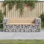Gabionen-Design-Gartenbank aus massivem Kiefernholz, 184 x 71 x 65,5 cm von vidaXL, Gartenbänke - Ref: Foro24-3196236, Preis:...