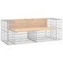 Gabionen-Design-Gartenbank aus massivem Kiefernholz, 184 x 71 x 65,5 cm von vidaXL, Gartenbänke - Ref: Foro24-3196236, Preis:...