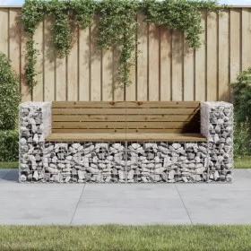 Garden bench with gabions impregnated pine wood 184x71x65.5 cm by vidaXL, garden benches - Ref: Foro24-3196238, Price: 232,10...