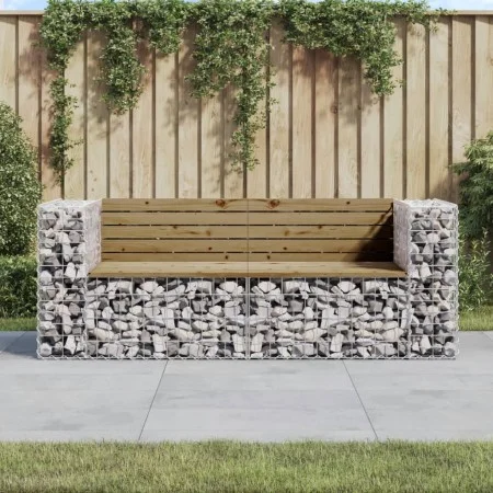 Garden bench with gabions impregnated pine wood 184x71x65.5 cm by vidaXL, garden benches - Ref: Foro24-3196238, Price: 232,10...