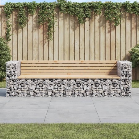 Gartenbank Design Gabione massives Kiefernholz 244x71x65,5 cm von vidaXL, Gartenbänke - Ref: Foro24-3196239, Preis: 268,69 €,...