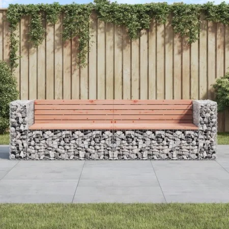 Banco jardín diseño gaviones madera abeto Douglas 244x71x65,5cm de vidaXL, Bancos de jardín - Ref: Foro24-3196240, Precio: 28...