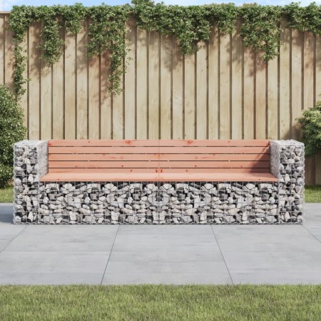 Banco jardín diseño gaviones madera abeto Douglas 244x71x65,5cm by vidaXL, garden benches - Ref: Foro24-3196240, Price: 268,2...