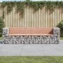 Banco jardín diseño gaviones madera abeto Douglas 244x71x65,5cm de vidaXL, Bancos de jardín - Ref: Foro24-3196240, Precio: 28...