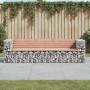 Banco jardín diseño gaviones madera abeto Douglas 244x71x65,5cm by vidaXL, garden benches - Ref: Foro24-3196240, Price: 268,2...