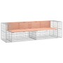 Banco jardín diseño gaviones madera abeto Douglas 244x71x65,5cm by vidaXL, garden benches - Ref: Foro24-3196240, Price: 268,2...