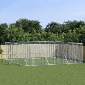 Perrera de exterior acero galvanizado plateado 6x6x2 m von vidaXL, Hundehütten und Zäune - Ref: Foro24-3190460, Preis: 384,45...