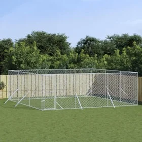 Perrera de exterior acero galvanizado plateado 6x6x2 m by vidaXL, Dog kennels and fences - Ref: Foro24-3190460, Price: 360,65...