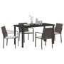 Conjunto de Comedor de Jardín 5 pcs Marrón Poliratán
