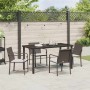 Conjunto de Comedor de Jardín 5 pcs Marrón Poliratán