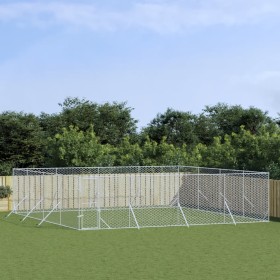 Outdoor kennel silver galvanized steel 8x8x2 m by vidaXL, Dog kennels and fences - Ref: Foro24-3190464, Price: 494,32 €, Disc...