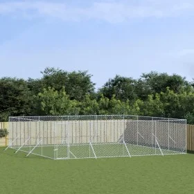 Outdoor-Zwinger aus silberverzinktem Stahl, 8 x 8 x 2 m von vidaXL, Hundehütten und Zäune - Ref: Foro24-3190464, Preis: 465,0...