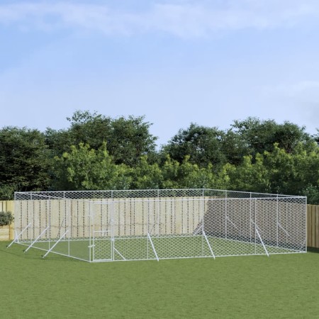 Outdoor-Zwinger aus silberverzinktem Stahl, 8 x 8 x 2 m von vidaXL, Hundehütten und Zäune - Ref: Foro24-3190464, Preis: 494,3...