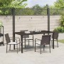 Conjunto de Comedor de Jardín 5 pcs Marrón Poliratán