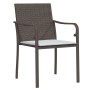 Conjunto de Comedor de Jardín 7 pcs Marrón Poliratán