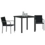 Conjunto de Comedor de Jardín 3 pcs Negro Poliratán