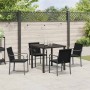 Conjunto de Comedor de Jardín 5 pcs Negro Poliratán