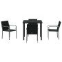 Conjunto de Comedor de Jardín 5 pcs Negro Poliratán