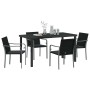 Conjunto de Comedor de Jardín 5 pcs Negro Poliratán