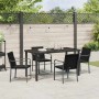 Conjunto de Comedor de Jardín 5 pcs Negro Poliratán