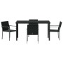 Conjunto de Comedor de Jardín 5 pcs Negro Poliratán