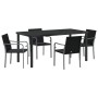 Conjunto de Comedor de Jardín 5 pcs Negro Poliratán
