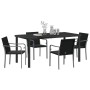 Conjunto de Comedor de Jardín 5 pcs Negro Poliratán
