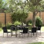 Conjunto de Comedor de Jardín 7 pcs Negro Poliratán
