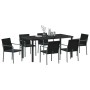 Conjunto de Comedor de Jardín 7 pcs Negro Poliratán