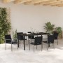 Conjunto de Comedor de Jardín 7 pcs Negro Poliratán