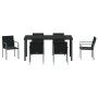 Conjunto de Comedor de Jardín 7 pcs Negro Poliratán