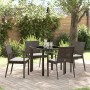 Conjunto de Comedor de Jardín 5 pcs Marrón Poliratán
