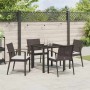 Conjunto de Comedor de Jardín 5 pcs Marrón Poliratán