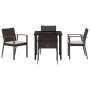 Conjunto de Comedor de Jardín 5 pcs Marrón Poliratán