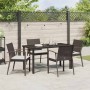 Conjunto de Comedor de Jardín 5 pcs Marrón Poliratán