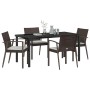 Conjunto de Comedor de Jardín 5 pcs Marrón Poliratán