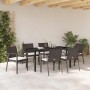Conjunto de Comedor de Jardín 7 pcs Marrón Poliratán