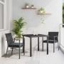Conjunto de Comedor de Jardín 3 pcs Negro Poliratán