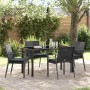 Conjunto de Comedor de Jardín 5 pcs Negro Poliratán