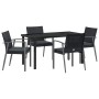 Conjunto de Comedor de Jardín 5 pcs Negro Poliratán