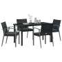 Conjunto de Comedor de Jardín 5 pcs Negro Poliratán