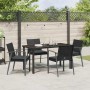 Conjunto de Comedor de Jardín 5 pcs Negro Poliratán